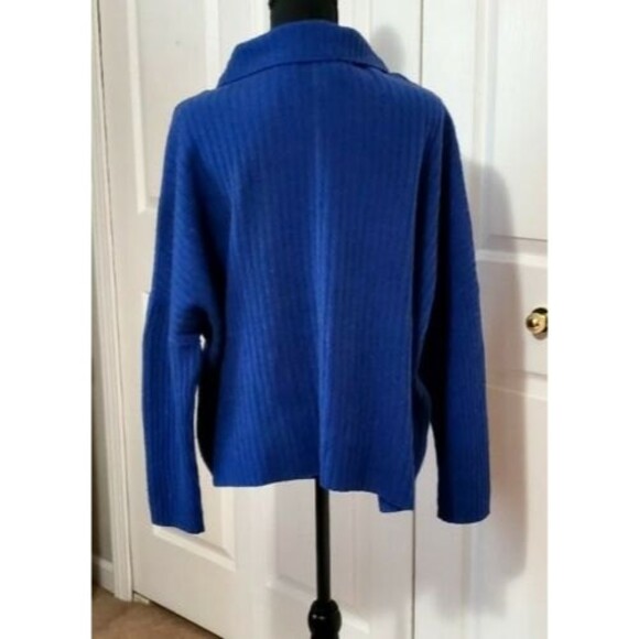 Eileen Fisher Blue Pullover knit Sweater 50% Yak/50% Wool Size Large - Picture 3 of 6